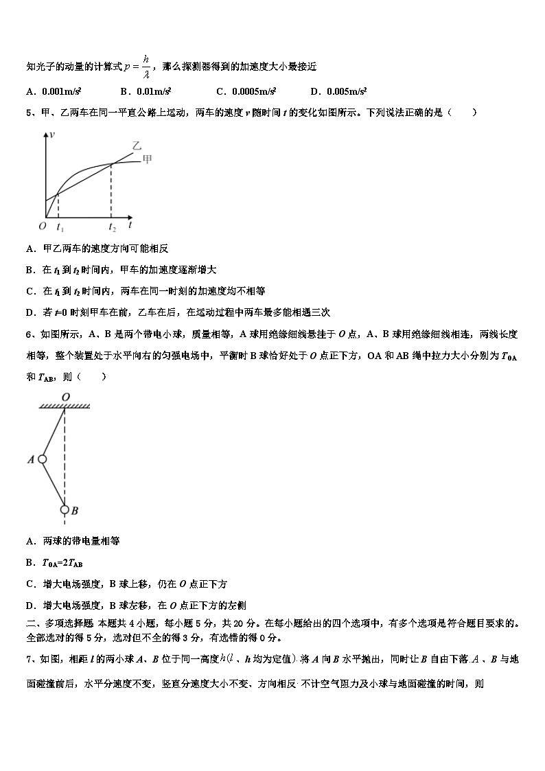2026届湖南省雅礼中学高考物理四模试卷含解析第2页