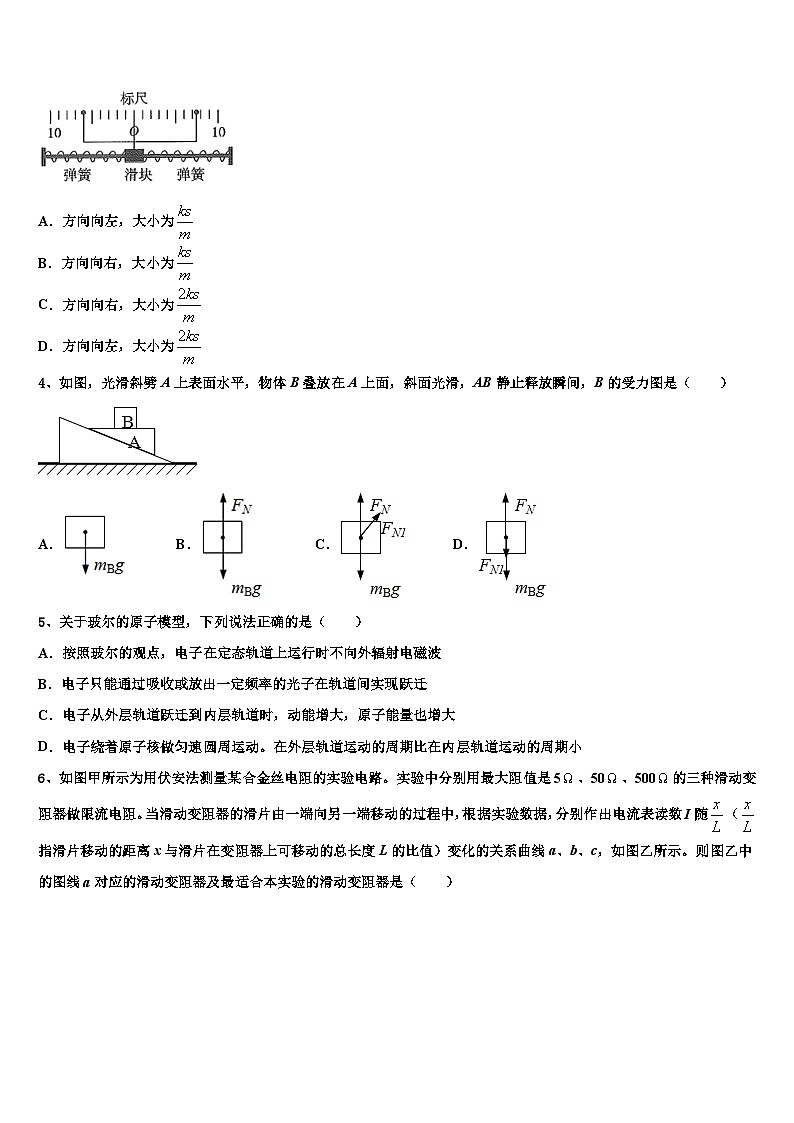 2026届湖南省永州一中高考适应性考试物理试卷含解析第2页