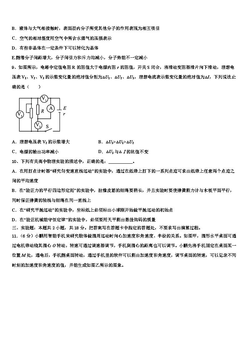 2026届湖南省岳阳市两校高三冲刺模拟物理试卷含解析第3页