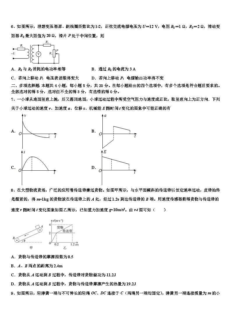 2026届湖南省长沙市第一中学高三下学期第五次调研考试物理试题含解析第3页
