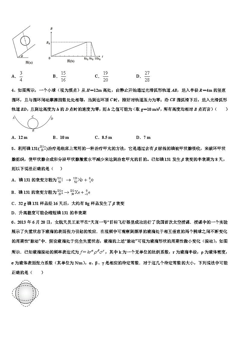 2026届湖南省普通高中学高三考前热身物理试卷含解析第2页