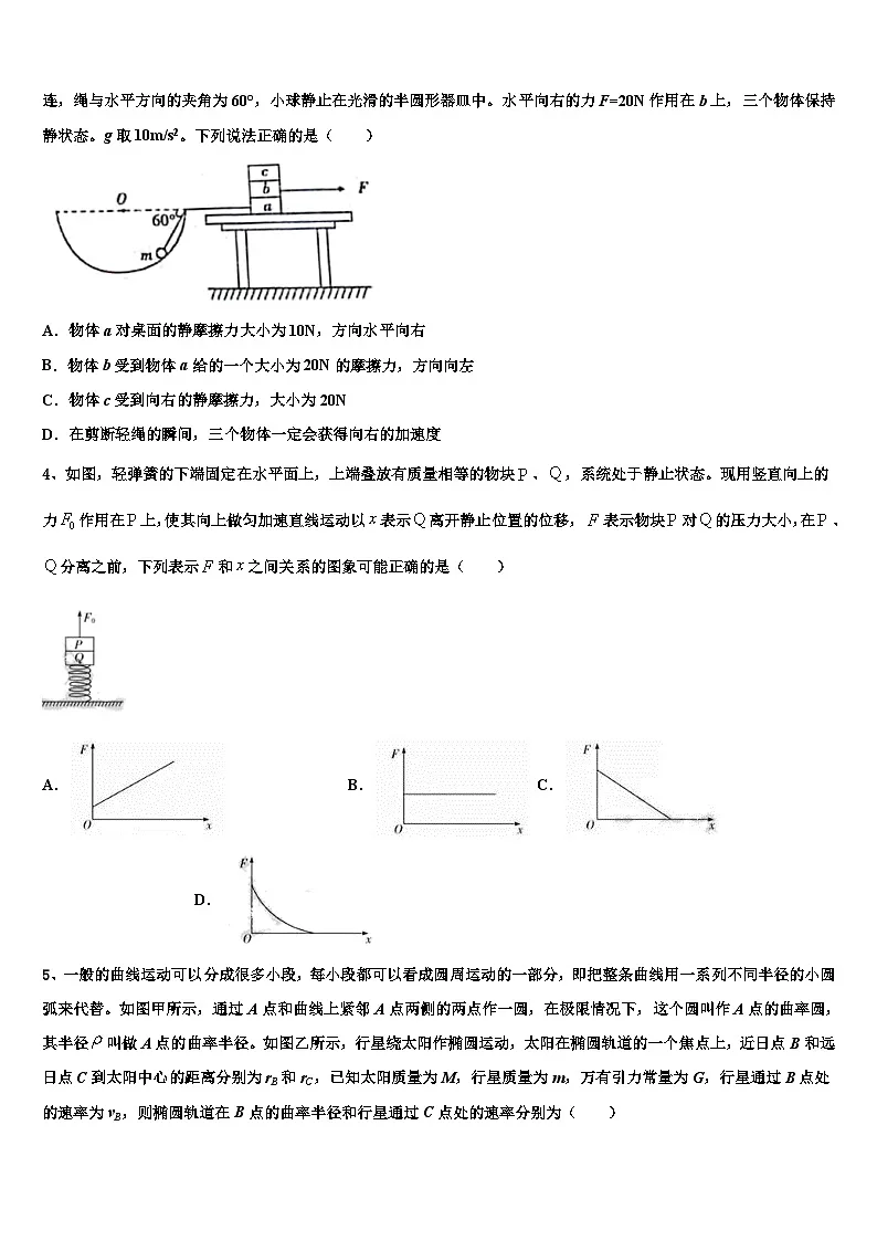 2026届湖南省常德市石门县二中高三下学期联合考试物理试题含解析第2页