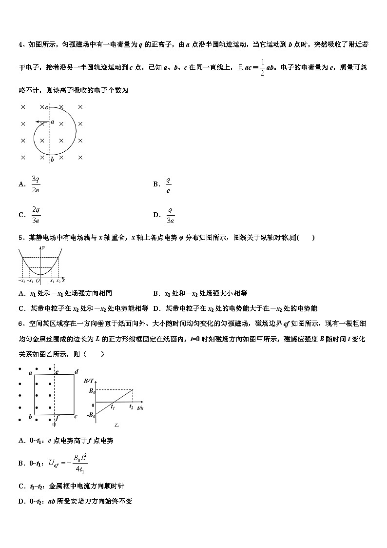 2026届湖南省常德市石门县二中高三下学期第六次检测物理试卷含解析第2页