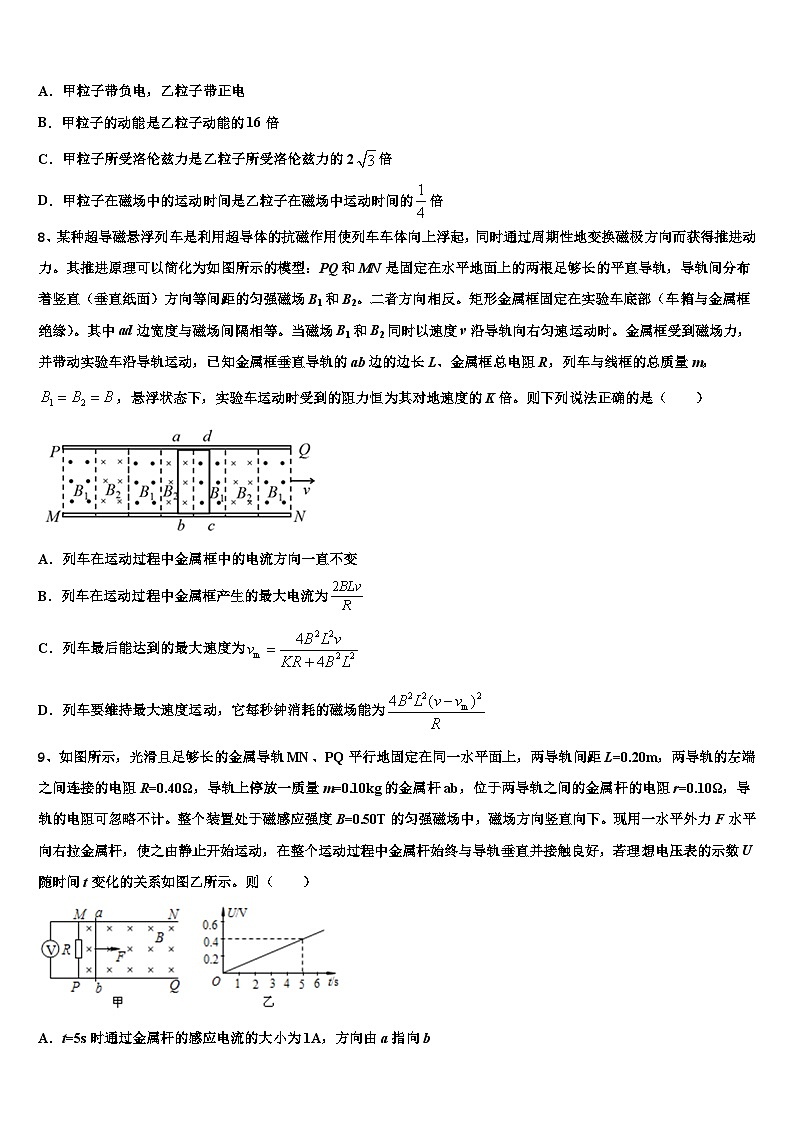 2026届湖南省衡阳市五校高三下学期一模考试物理试题含解析第3页