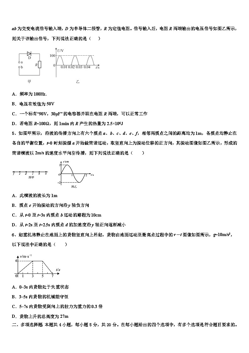 2026届湖北省枣阳市第七中学高三下学期联考物理试题含解析第2页