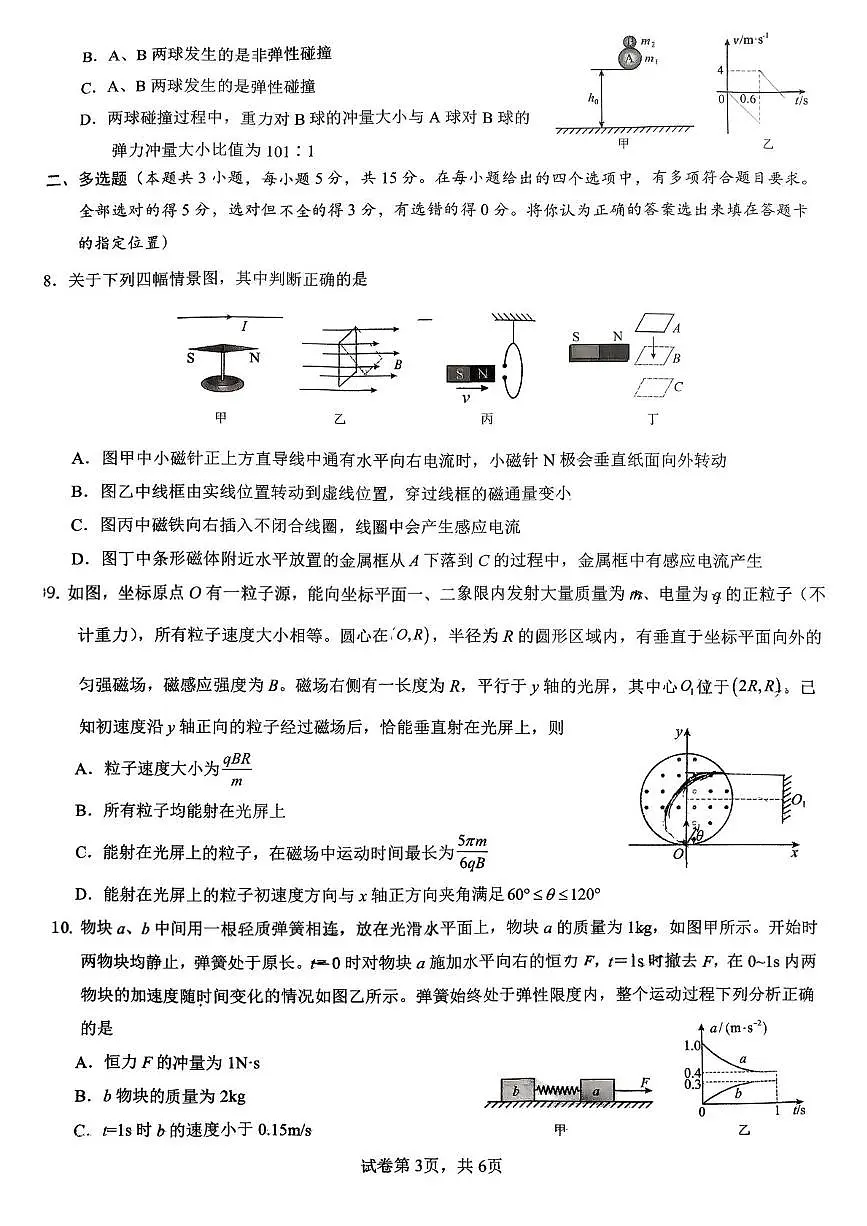 湖南省永州市第一中学2025-2026学年高二上学期期末适应性考试（一）物理试题第3页