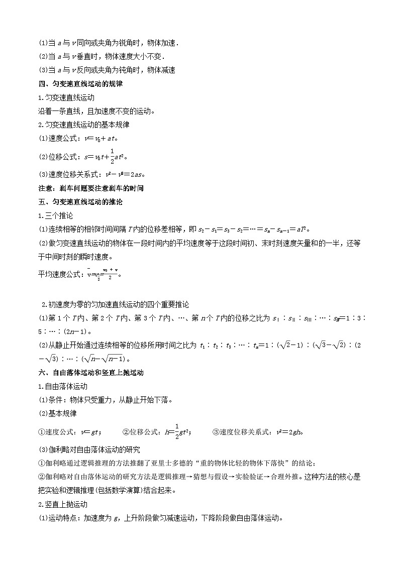 2026年高考物理一轮复习：人教版必修全3册知识点背诵提纲汇编 讲义第2页