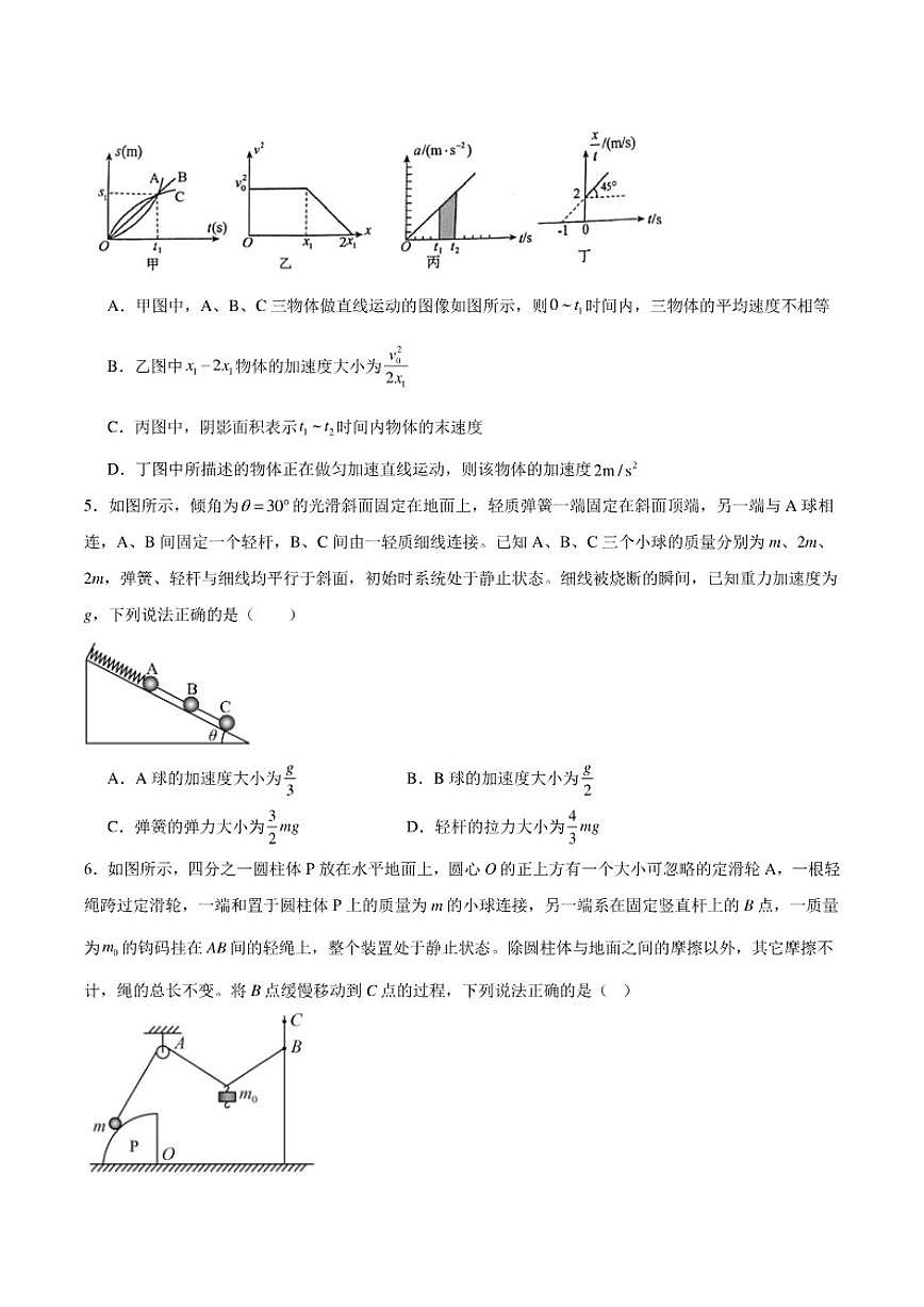 2024-2025学年湖南省衡阳市衡南县高一上学期期末考试物理试卷（有解析）第2页