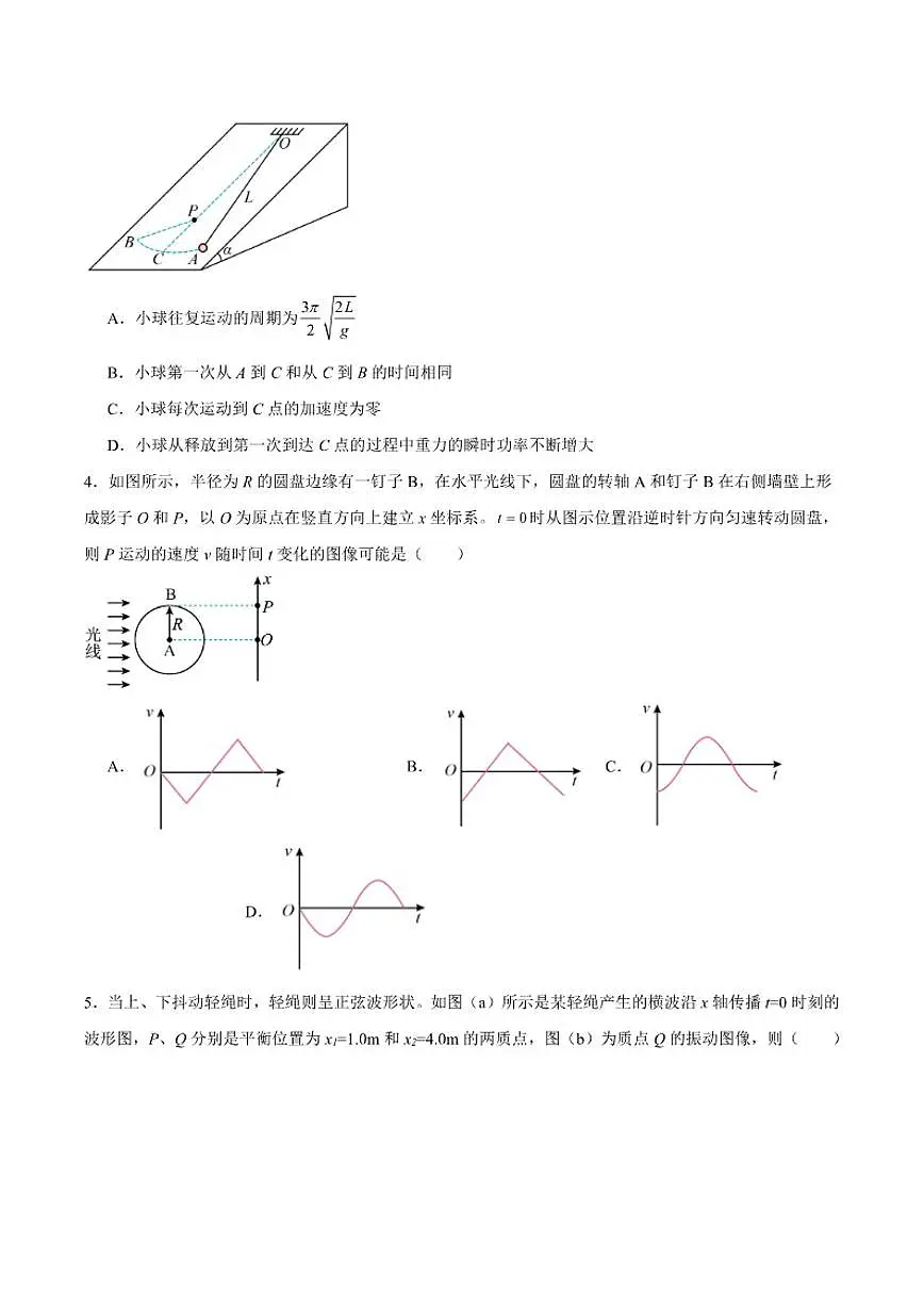 2025-2026学年江苏省南京市第一中学高二上学期12月阶段性检测物理试卷（有答案）第2页