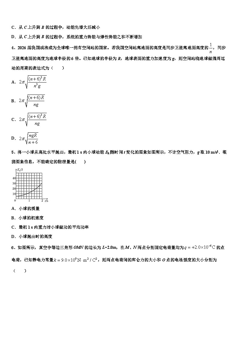 2026届湖南省株洲市7校高考适应性考试物理试卷含解析第2页