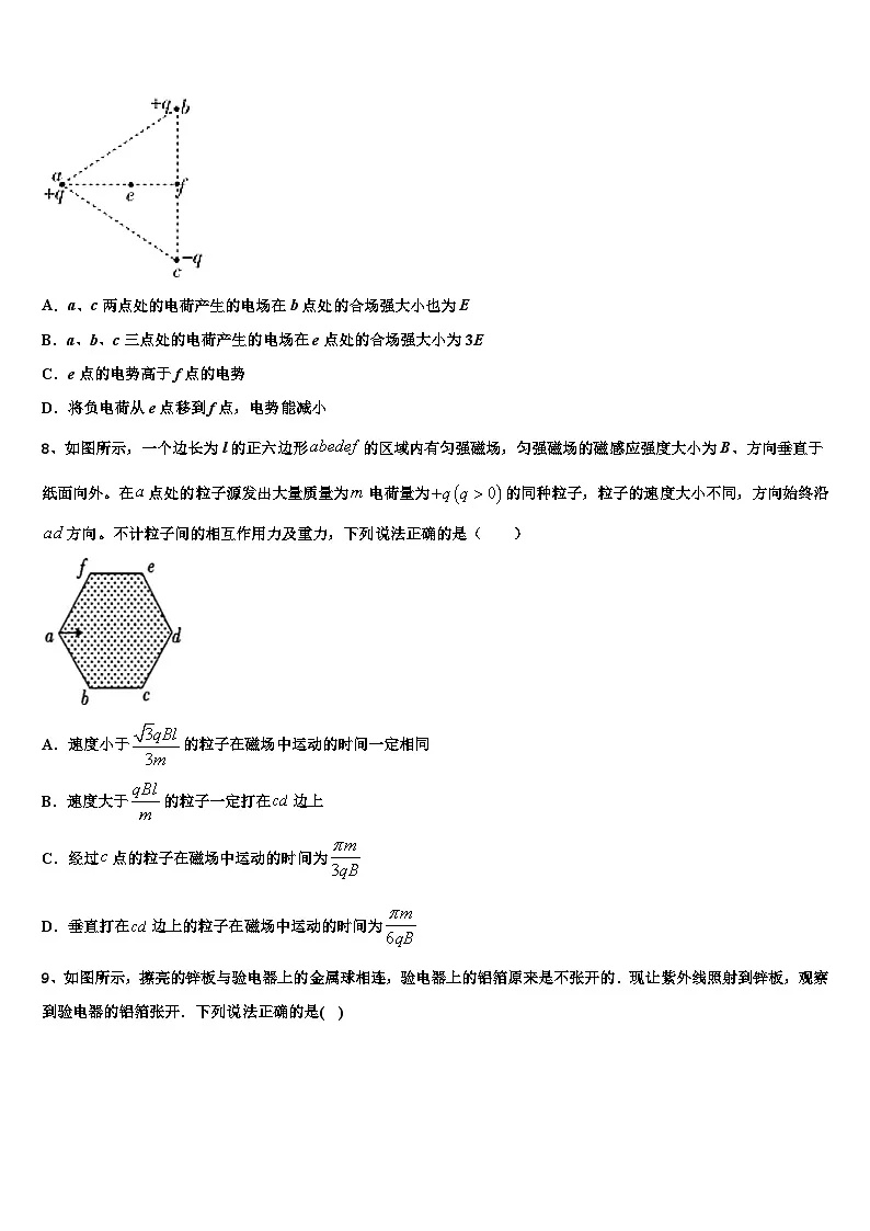2026届湖南省株洲市茶陵县第二中学高考仿真模拟物理试卷含解析第3页