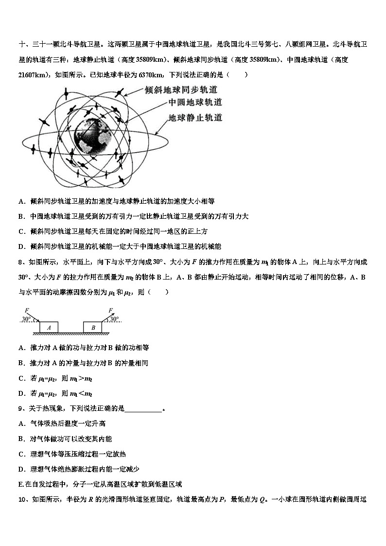2026届湖南省长沙市宁乡县第一高级中学高考物理全真模拟密押卷含解析第3页