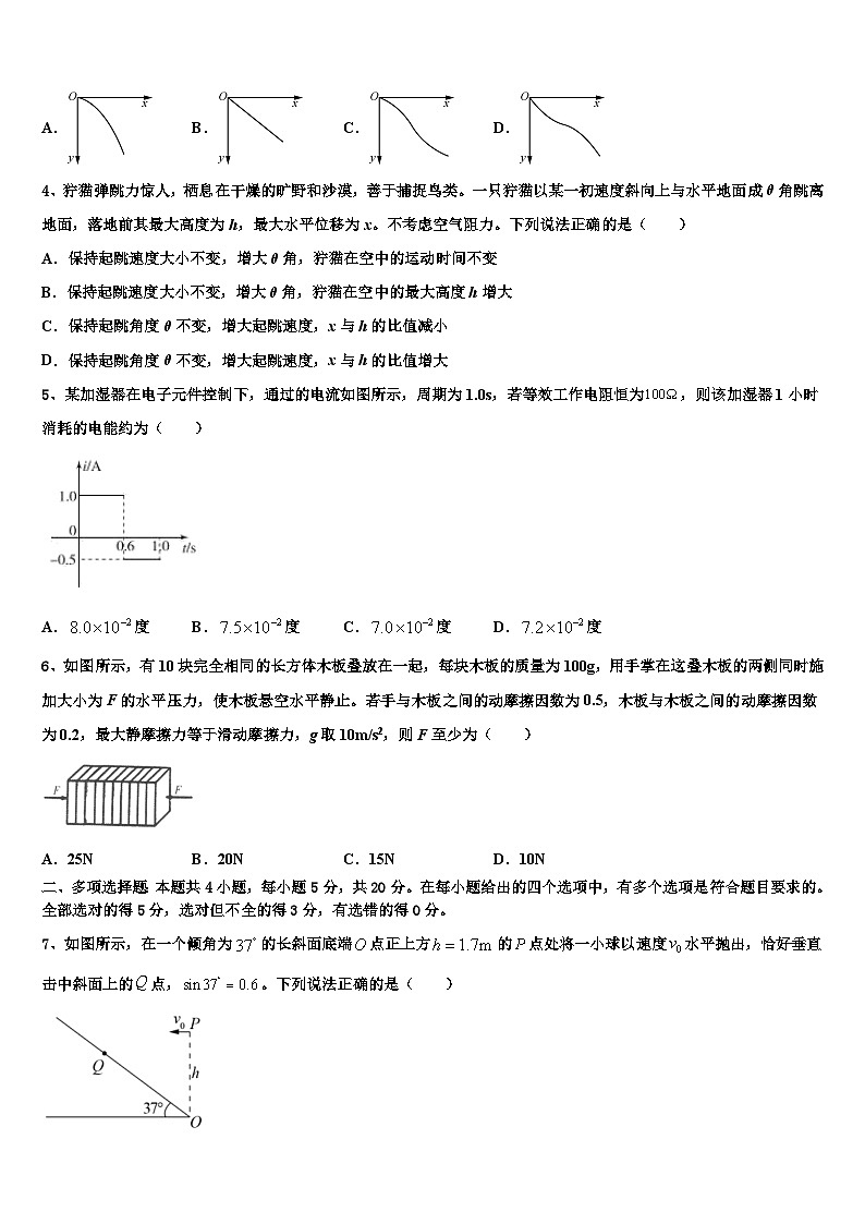 2026届湖南省重点中学高三考前热身物理试卷含解析第2页