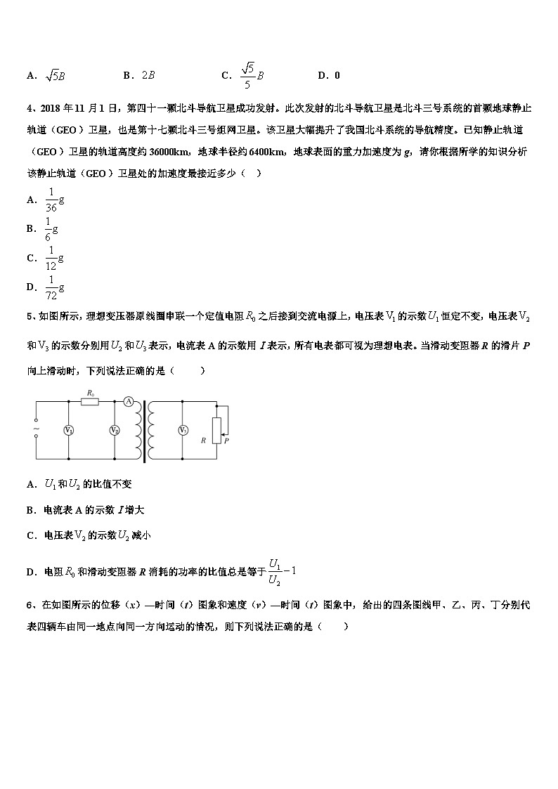 2026届湖南省长沙市铁路第一中学高考物理一模试卷含解析第2页