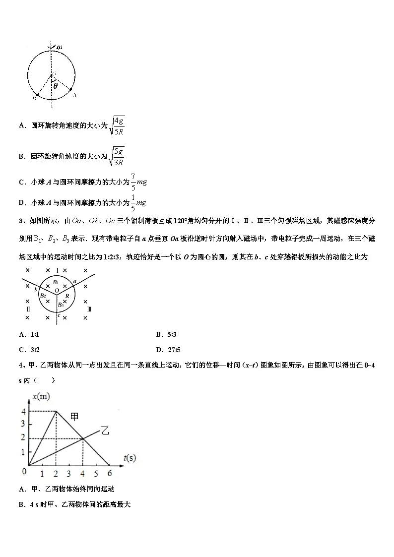 2026届湖南省长沙雅礼中学高考适应性考试物理试卷含解析第2页