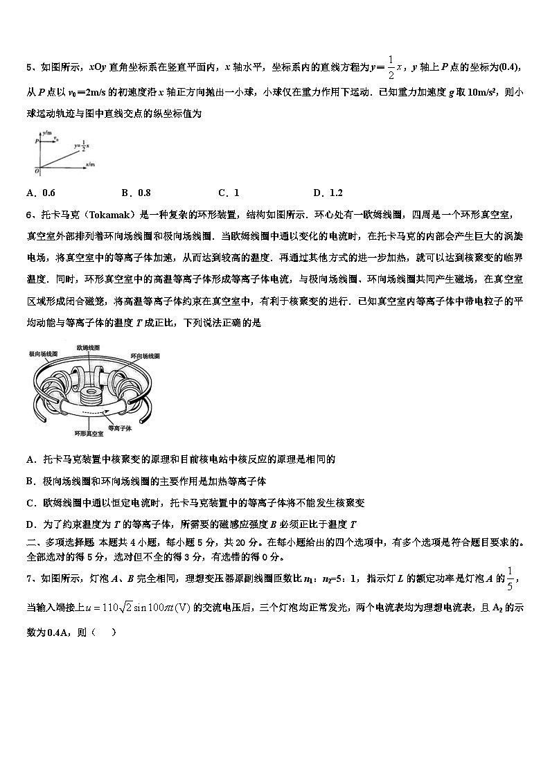 2026届吉林省扶余市第一中学高考物理押题试卷含解析第2页