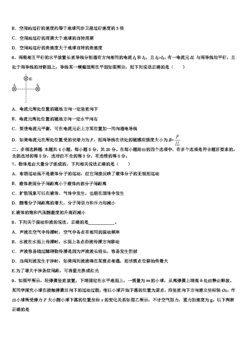 2026届吉林省辽源市东辽县一中高考仿真模拟物理试卷含解析第2页