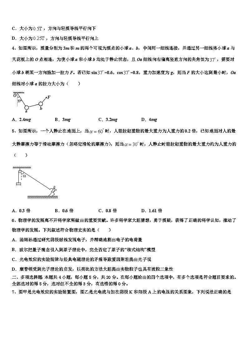 2026届吉林省辽源市东辽县一中高考临考冲刺物理试卷含解析第2页
