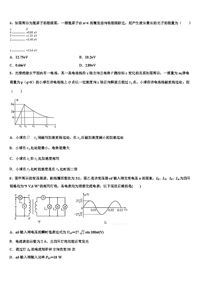 2026届吉林省吉林市龙潭区吉化第一高级中学高考物理必刷试卷含解析第2页