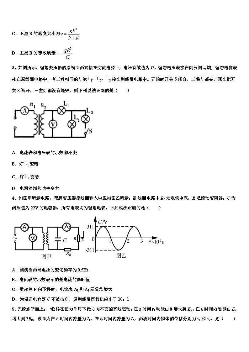 2026届吉林省盟校（东风二中、靖宇中学高考全国统考预测密卷物理试卷含解析第2页