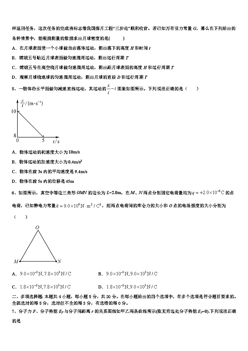 2026届吉林省梅河口市五中高三下第一次测试物理试题含解析第2页
