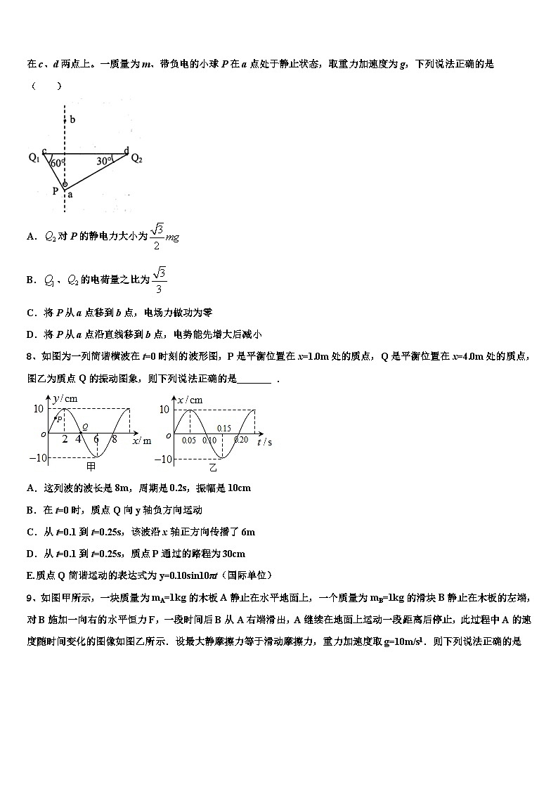 2026届吉林省吉林市桦甸市第四中学高三（最后冲刺）物理试卷含解析第3页