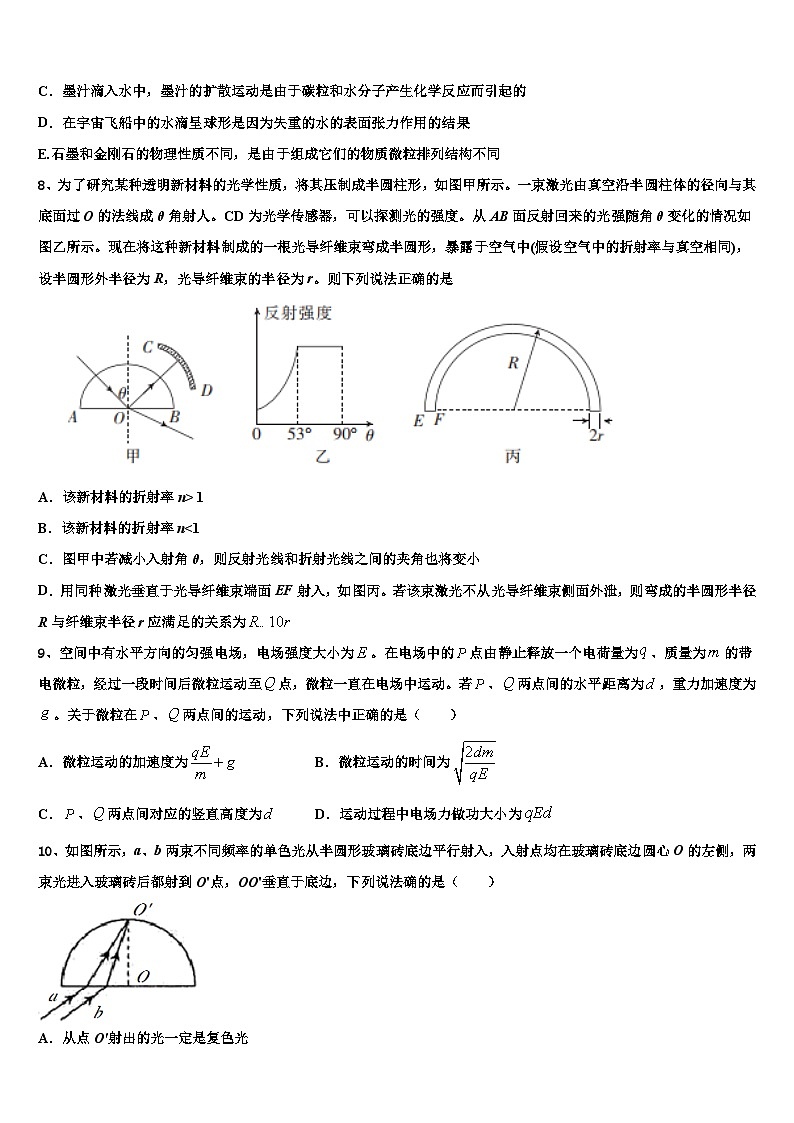 2026届吉林省吉林大学附属中学高三冲刺模拟物理试卷含解析第3页
