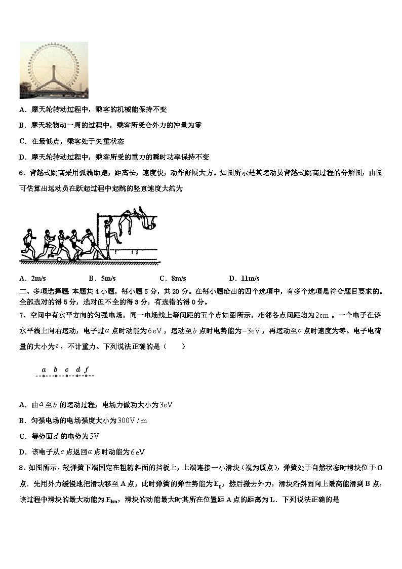 2026届吉林省公主岭市第五高级中学高三下学期第六次检测物理试卷含解析第3页