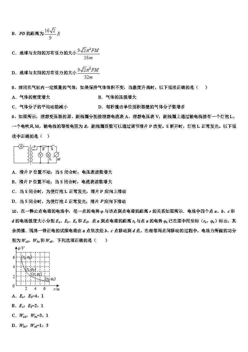 2026届吉林省集安市第一中学高三下学期联合考试物理试题含解析第3页