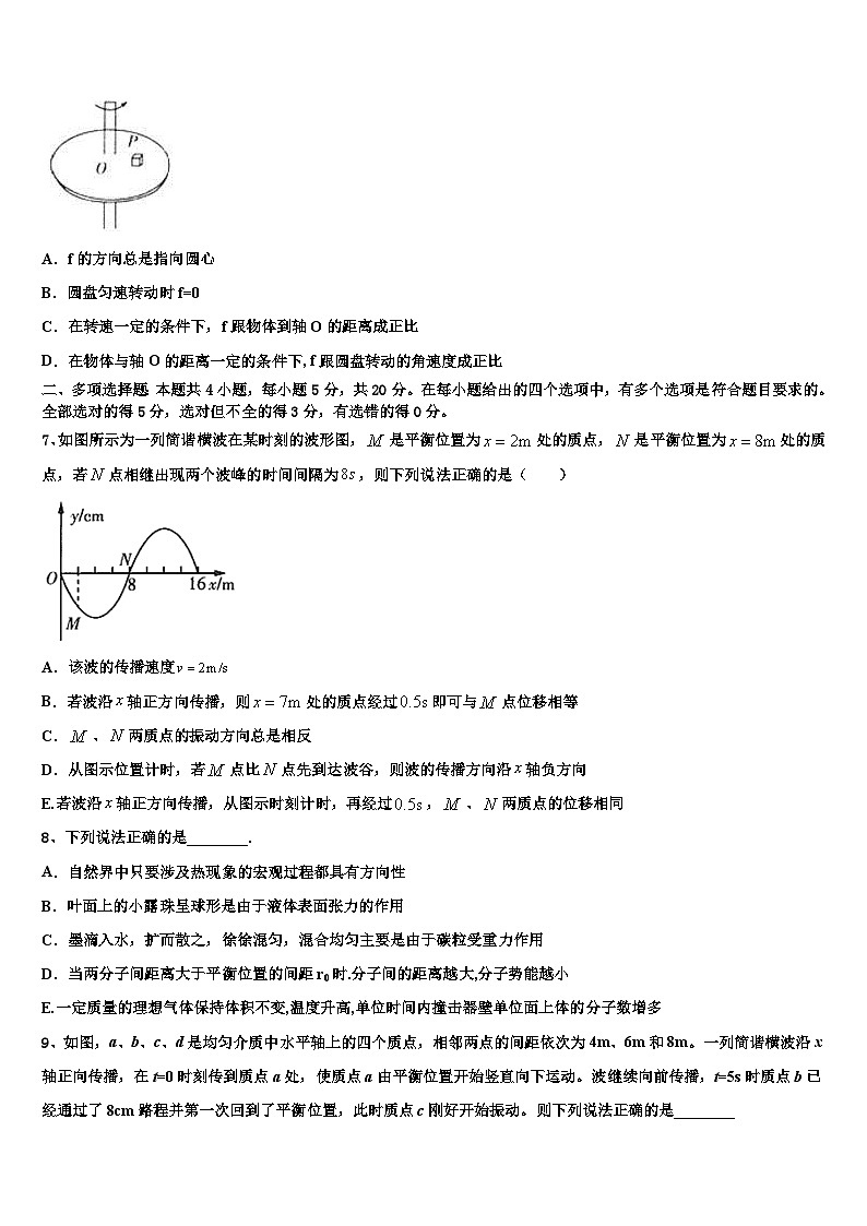 2026届吉林省扶余市第一中学高三下第一次测试物理试题含解析第3页