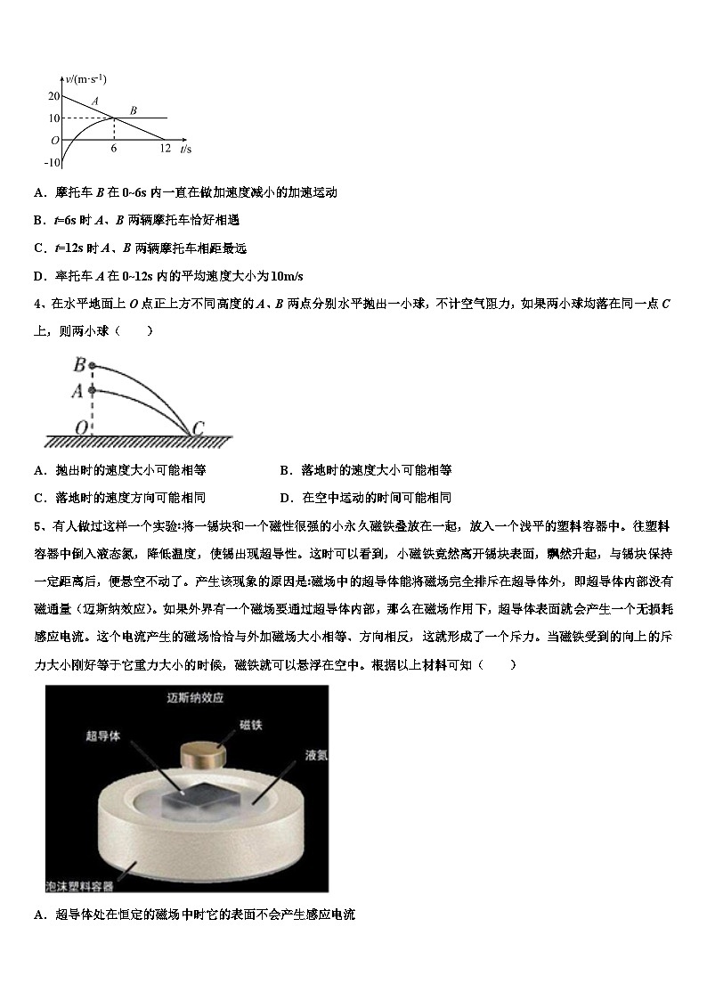 2026届吉林省白山市长白县实验中学高三3月份第一次模拟考试物理试卷含解析第2页