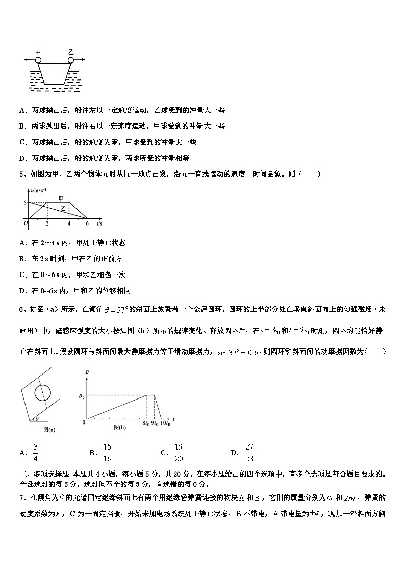 2026届吉林省白城市洮北区第一中学高三3月份第一次模拟考试物理试卷含解析第2页