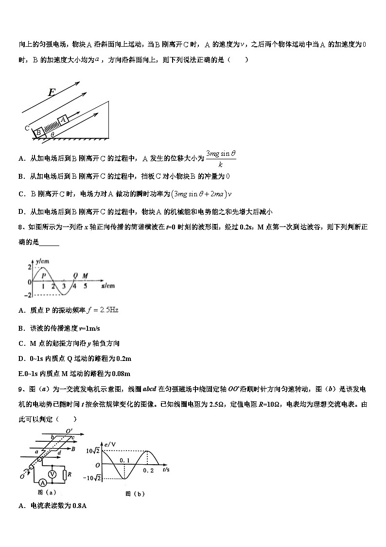 2026届吉林省白城市洮北区第一中学高三3月份第一次模拟考试物理试卷含解析第3页