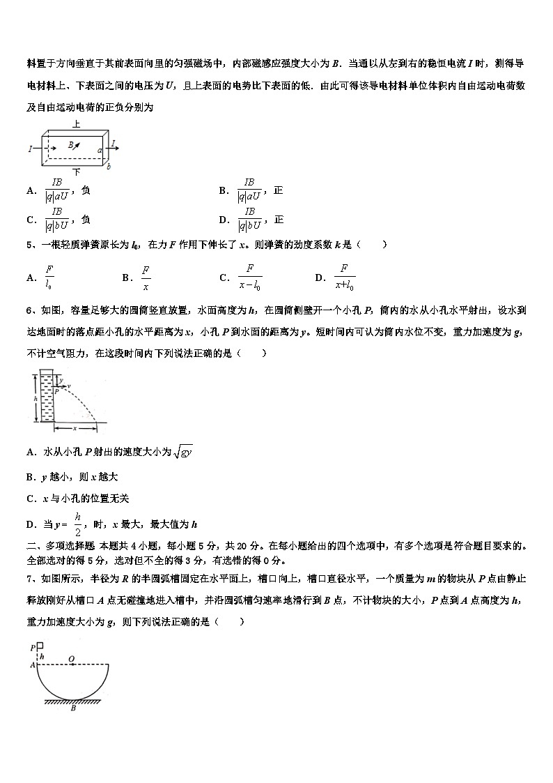 2026届黄石市重点中学高三下第一次测试物理试题含解析第2页