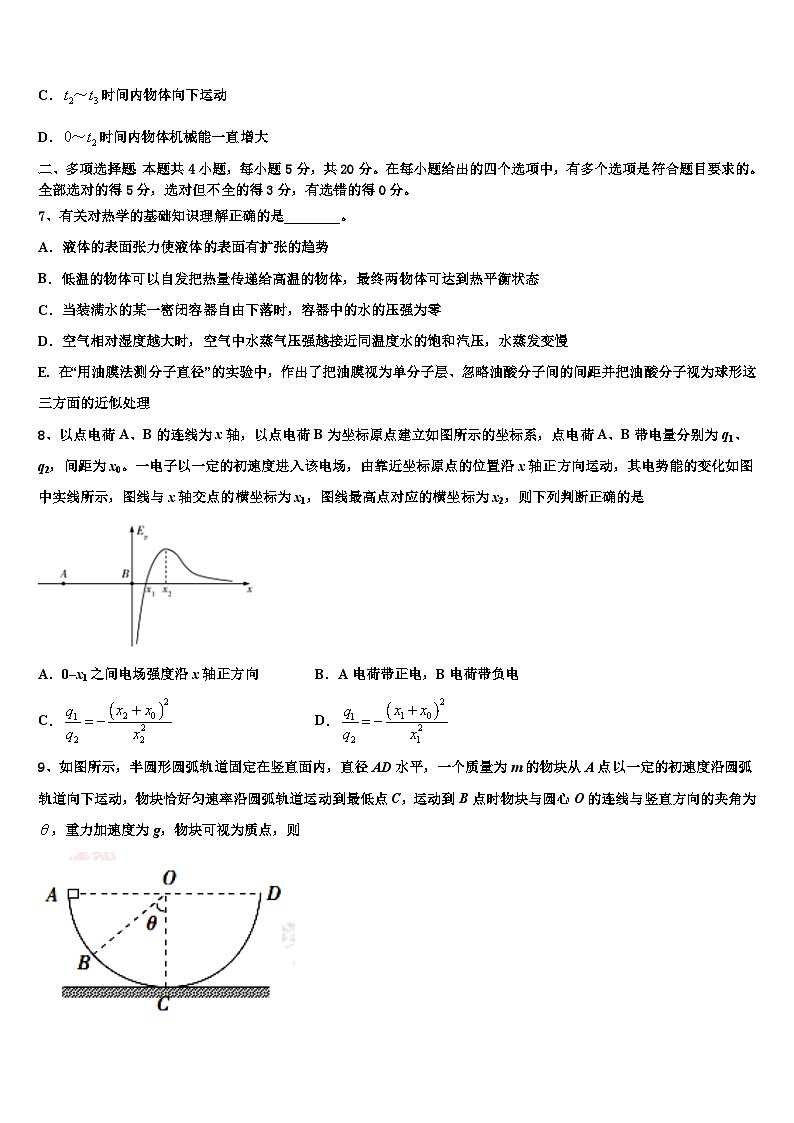 2026届吉林省高中学高三下学期第五次调研考试物理试题含解析第3页
