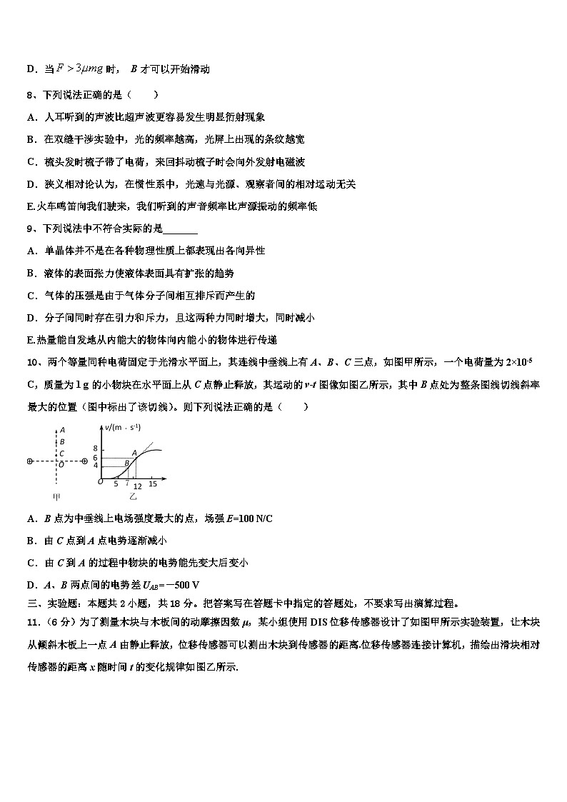 2026届湖南长沙市一中高三冲刺模拟物理试卷含解析第3页