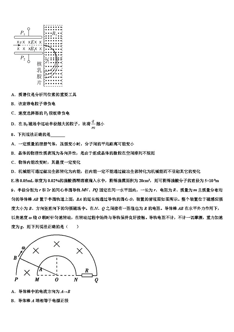 2026届湖南师范大学附属中学高三下学期一模考试物理试题含解析第3页