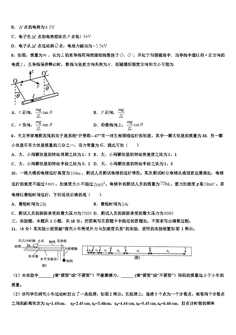 2026届湖南省株洲市攸县三中高三下学期一模考试物理试题含解析第3页