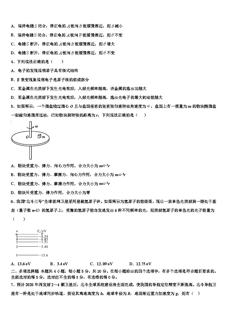 2026届湖南省长沙县第六中学高三3月份模拟考试物理试题含解析第2页
