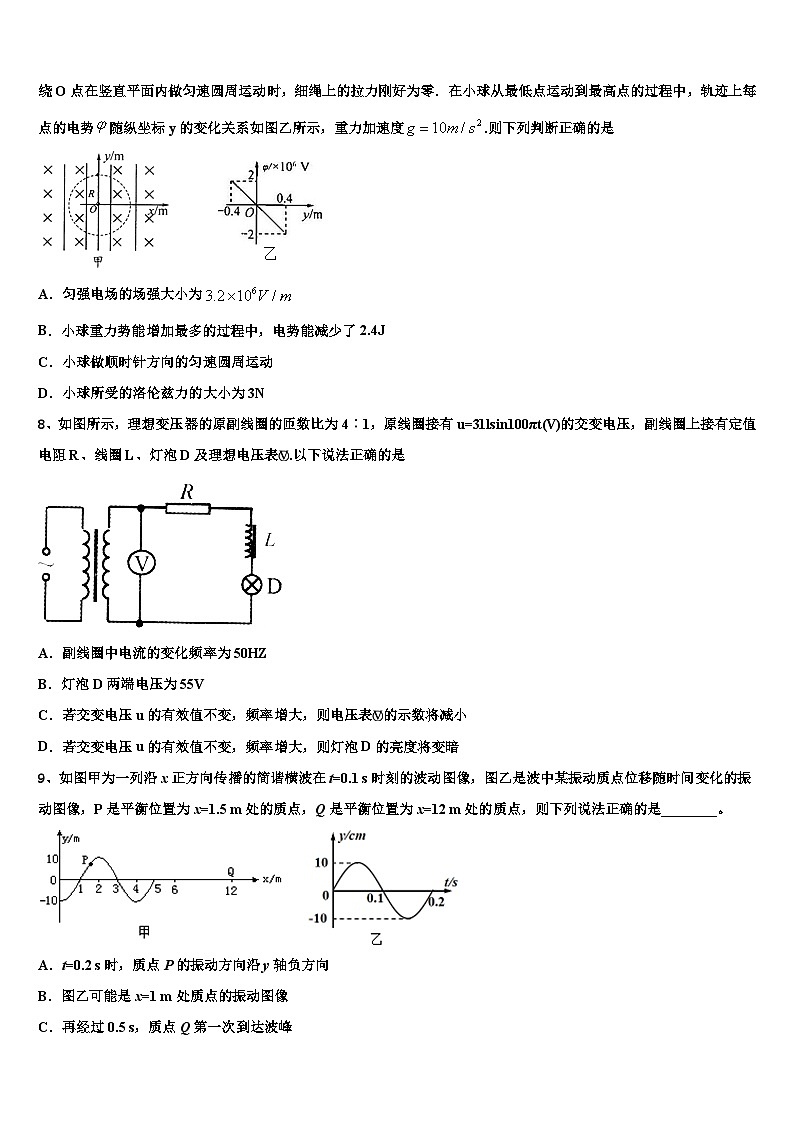 2026届湖南省长沙市岳麓区湖南师大附中高三下学期一模考试物理试题含解析第3页