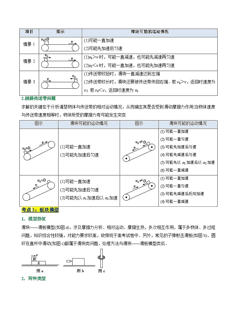 专题04 板块、连接体和传送带问题（寒假复习讲义）（原卷版）第3页