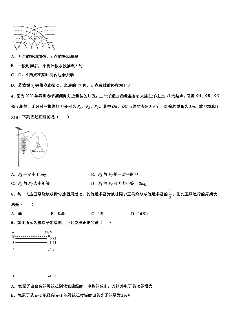 2026届吉林省油田第十一中学高考物理三模试卷含解析第2页