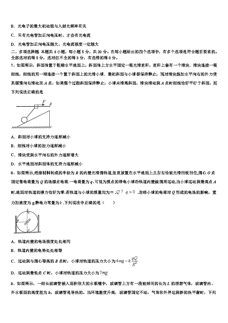 2026届吉林省通榆县一中高三3月份第一次模拟考试物理试卷含解析第3页