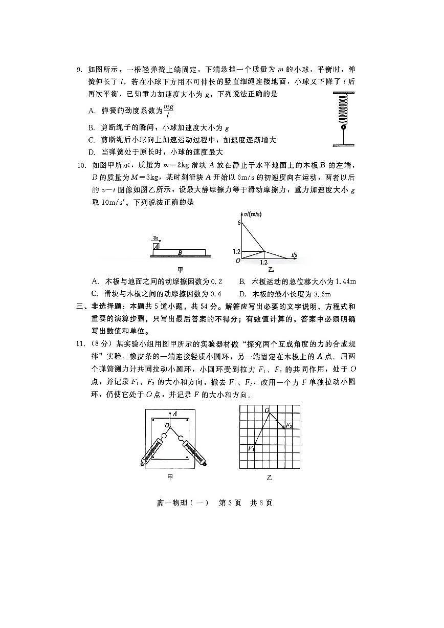 2025-2026学年河北省邯郸市魏县NT20联考高一上学期1月月考物理试卷第3页