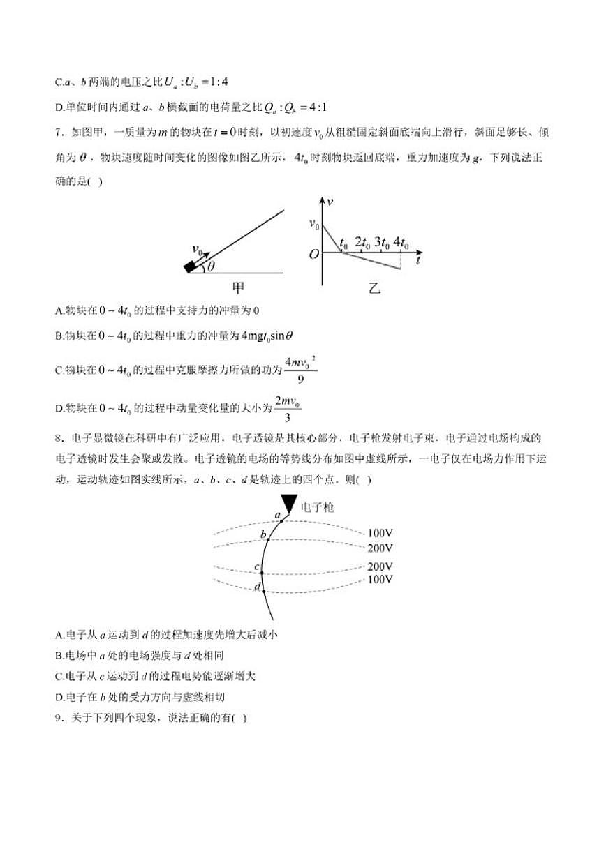 2025-2026学年重庆市渝东九校联盟高二上学期期中联合性诊断测试物理试卷（含解析）第3页