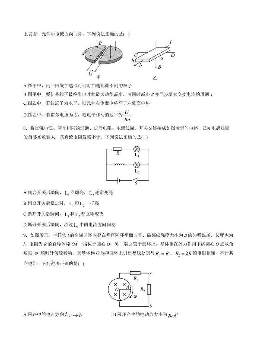2025-2026学年黑龙江省龙东十校联盟高二上学期期末考试物理试卷（含解析）第3页