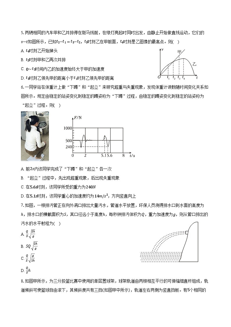 2025-2026学年浙江省宁波市高一（上）期末物理试卷（含答案）第2页