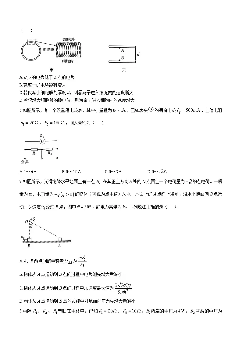 吉林省通化市第一中学校2024-2025学年高二上学期11月期中物理试题（含答案）第2页