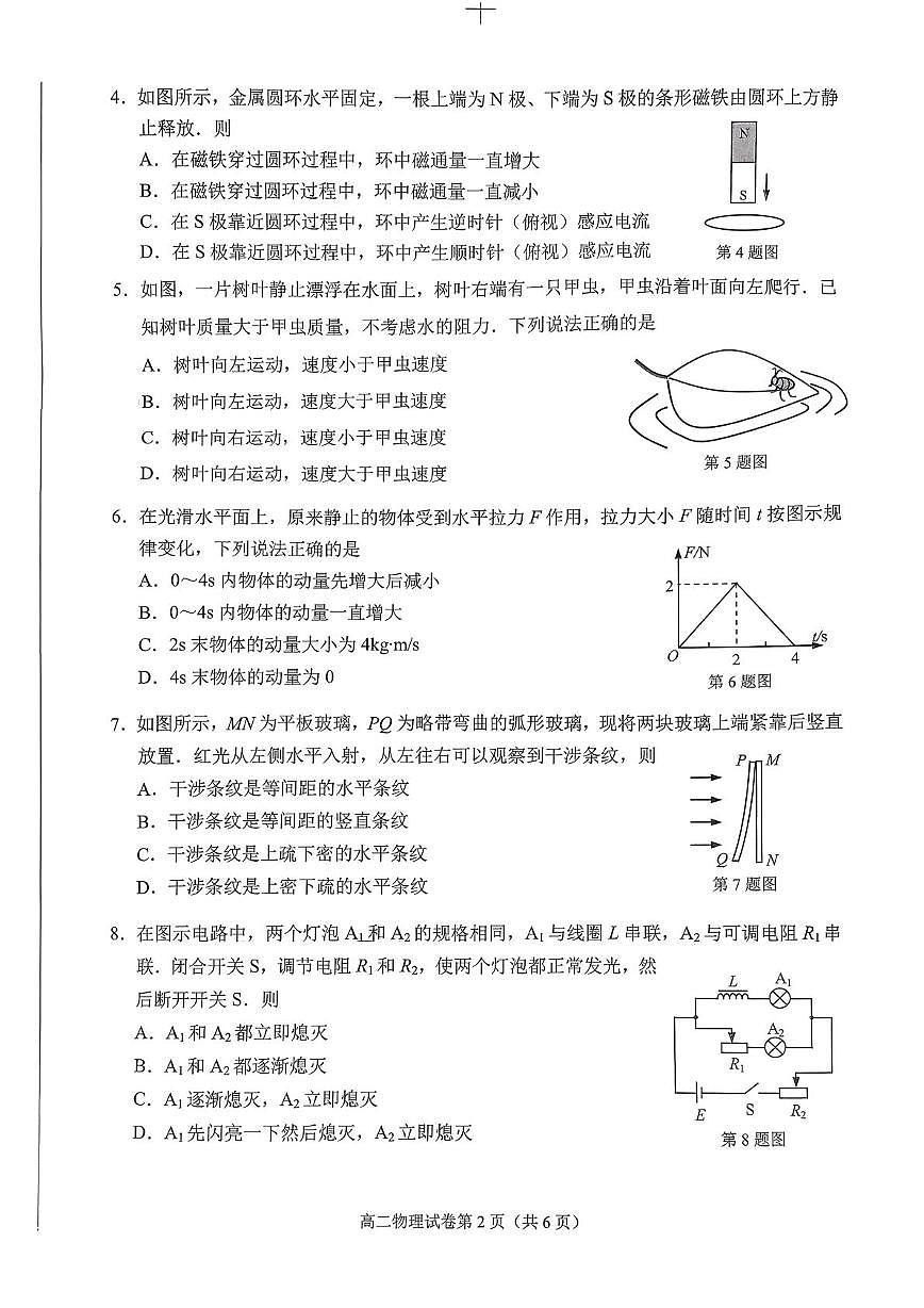 江苏南通市区、通州、启东2025-2026学年高二上学期期末考试物理试题第2页