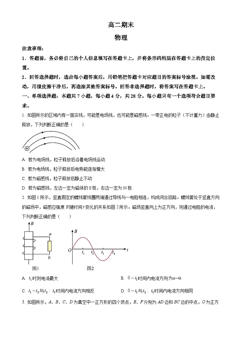 河南鹤壁市2025-2026学年高二上学期期末考试物理试题（试卷+解析）第1页